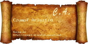 Czumpf Arisztid névjegykártya